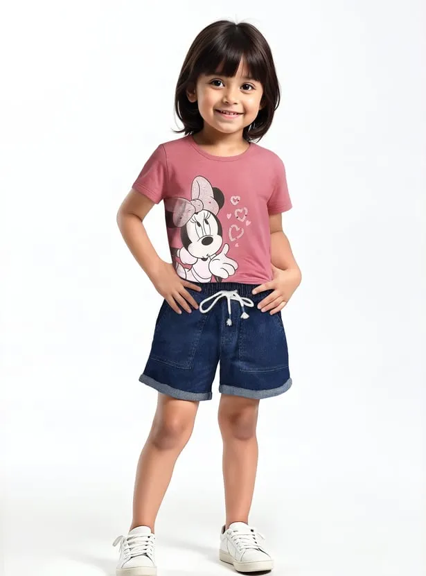 Girls Minnie Print T-shirt